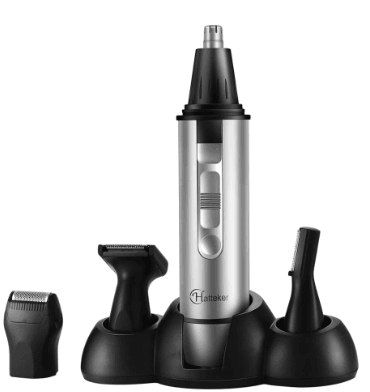 HATTEKER Nose Hair Trimmer 4 in 1 Multifunctional AA Battery Waterproof beard trimmer