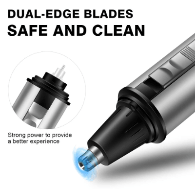 HATTEKER Nose Hair Trimmer 4 in 1 Multifunctional AA Battery Waterproof beard trimmer