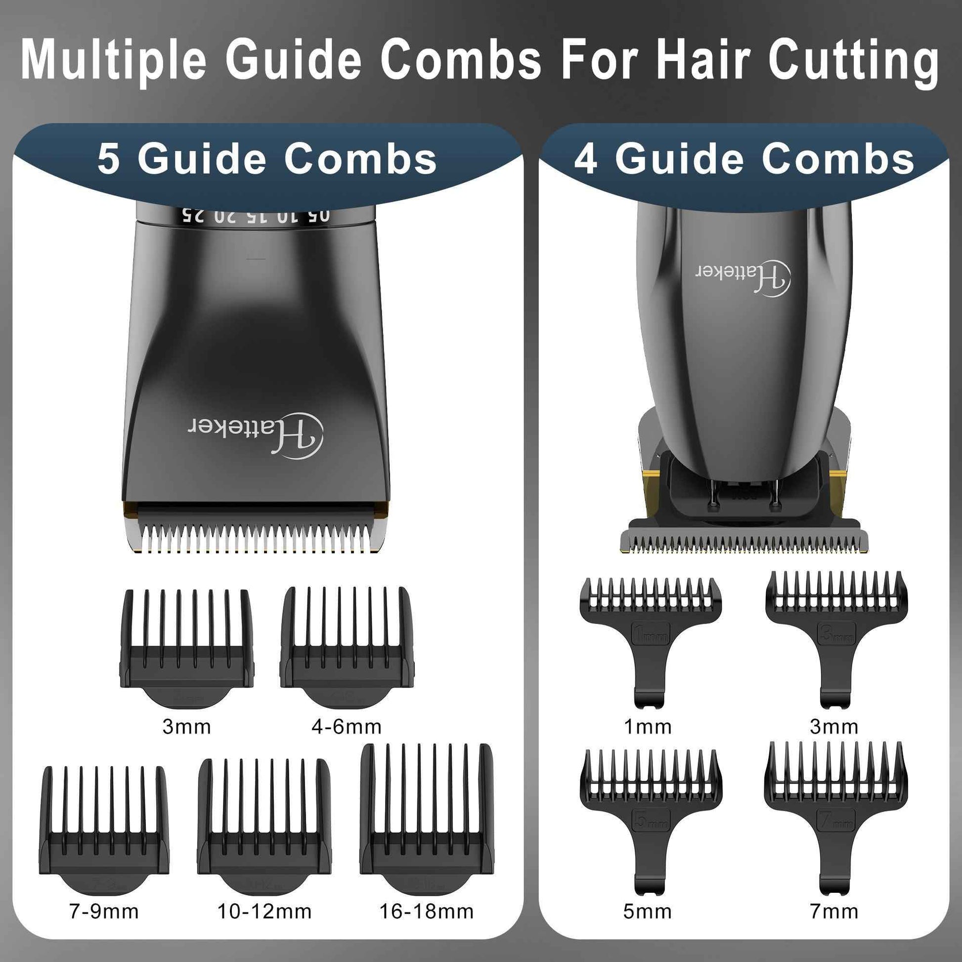 HATTEKER Hair Clippers and T-Blade Set Trimmer Kit Cordless Beard Barber Clipper Hair Cutting Kit Grooming Kit Waterproof