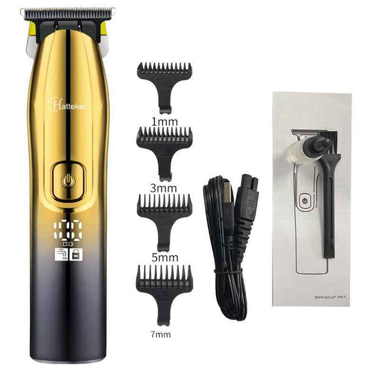 HATTEKER cordless men hair trimmer professional beard electric hair clipper rechargeable