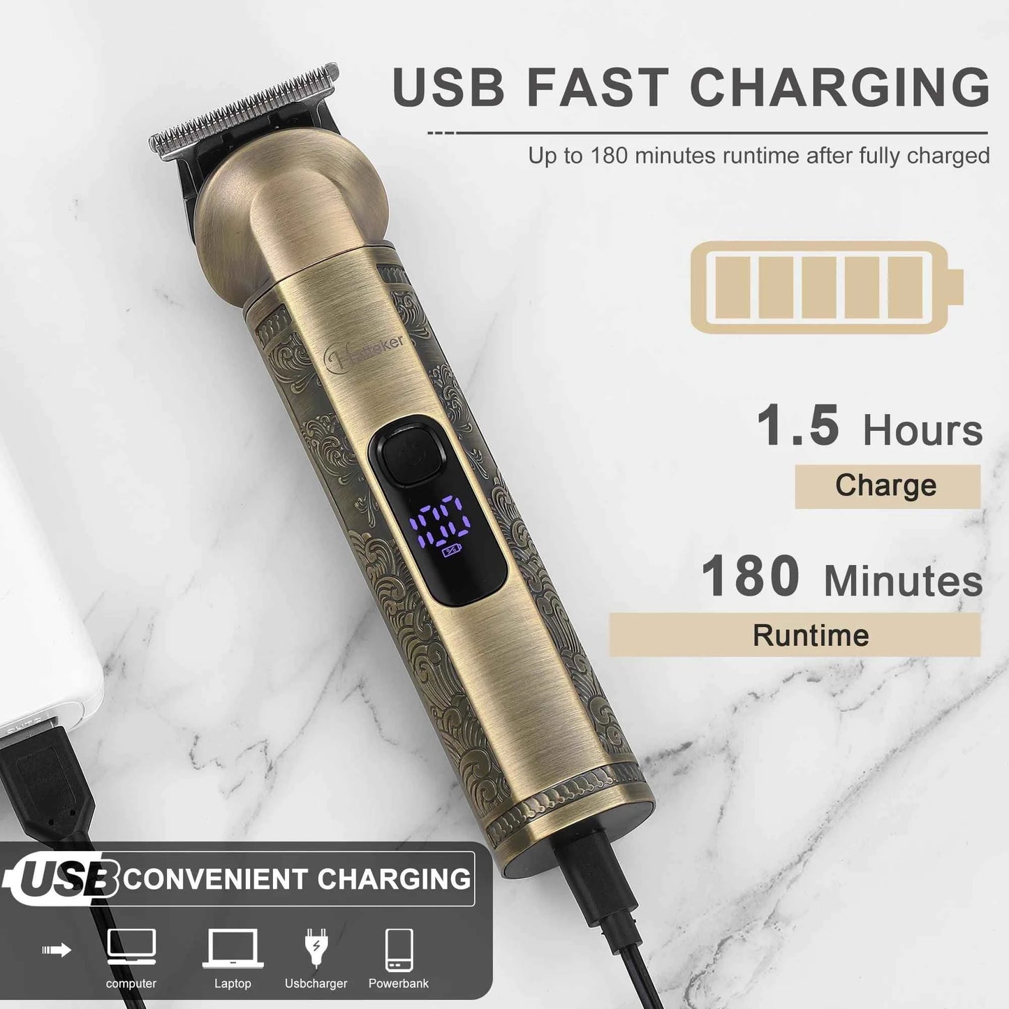 HATTEKER all in one electric hair trimmer 7 blades hair clipper body hair removal baber haircut machine nose