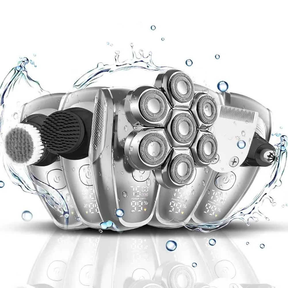7D Floating heads Electric Razor for Men Upgrade 5 in 1 Shavers Multifunctional Bald Head