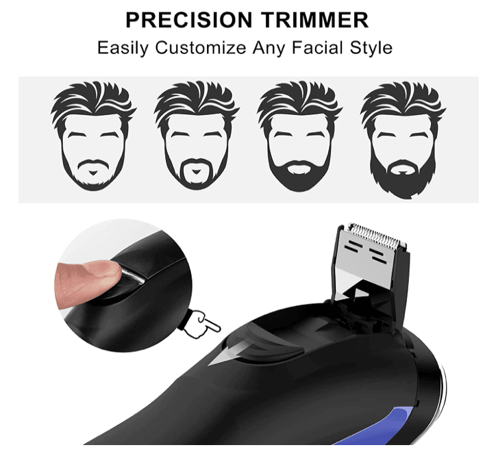 HATTEKER Electric Shaver Razor Beard Trimmer for Men Pop-Trimmer Waterproof