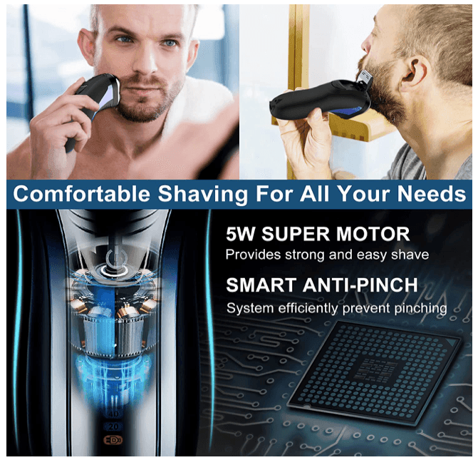 HATTEKER Electric Shaver Razor Beard Trimmer for Men Pop-Trimmer Waterproof