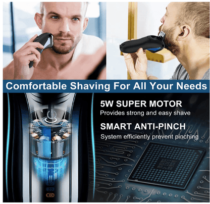 HATTEKER Electric Shaver Razor Beard Trimmer for Men Pop-Trimmer Waterproof
