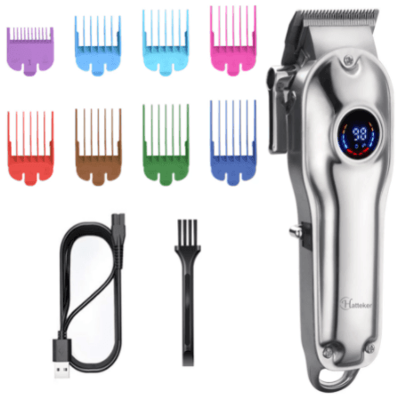 HATTEKER Professional Hair Clippers for Men Cordless Barbers Grooming Kit LCD Display