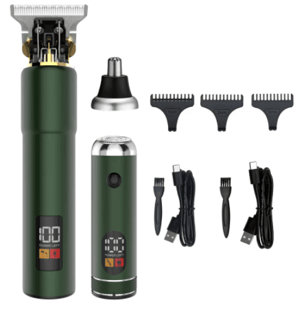 HATTEKER T-blade Hair Clippers 2 in 1 Nose trimmer Electric Hair Cut Machine Cordless