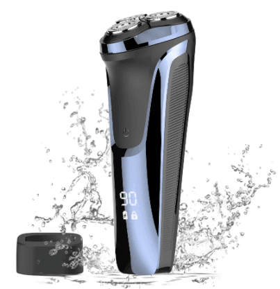 HATTEKER Electric Razor Wet & Dry Mens Electric Shaver with Pop-up 3D Rechargeable Rotary Shaver