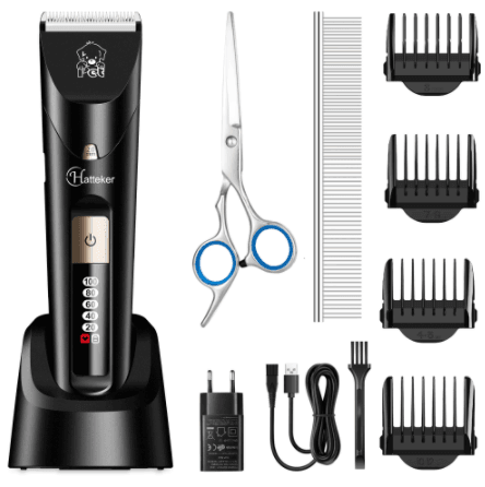 HATTEKER Pet Hair Clipper Professional Rechargeable Grooming Cutters for Animal Barber Scissors SK691