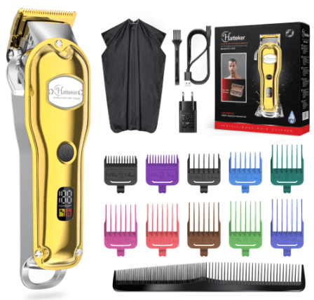HATTEKER Professional Trimmer Beard Precision Long Hair Waterproof  Gold