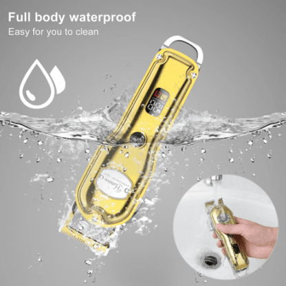 Hatteker Professional Trimmer Beard Precision Long Hair Waterproof  Gold - HATTEKER