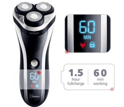 HATTEKER Facial Electric Razor for Men Wet Dry Rotary