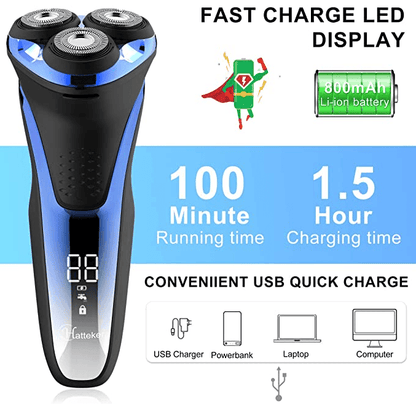 HATTEKER Electric Shaverwith Pop-up Trimmer Waterproof