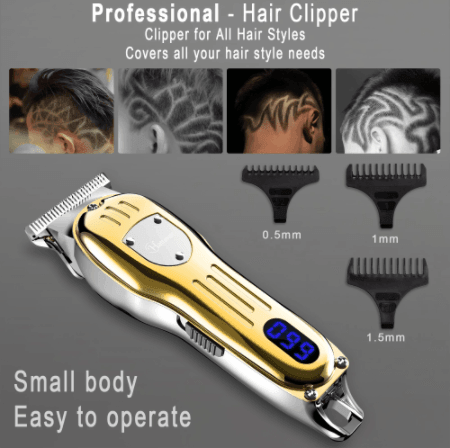 HATTEKER Metal Electric Hair Clipper Mini Professional Men's Hair