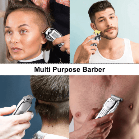 HATTEKER Professional Electric Hair clipper Metal Hair Cutter 2 machines Set Cordless