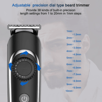 HATTEKER 6 in 1 Waterproof Cordless Rechargeable Beard Trimmer Hair Clipper Hair Trimmer Grooming RFC-591605