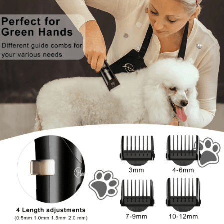 HATTEKER Pet Hair Clipper Professional Rechargeable Grooming Cutters for Animal Barber Scissors SK691