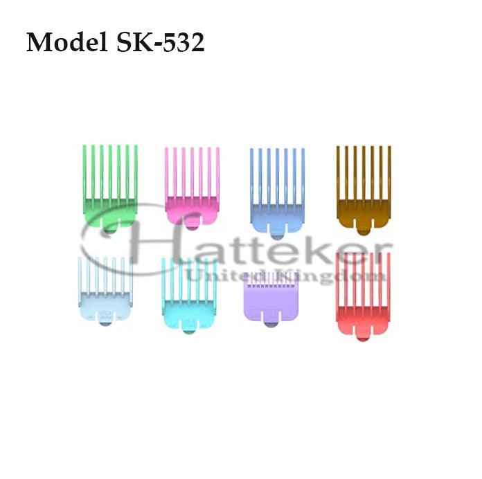 HATTEKER SK-532 Comb Set 8 Pcs Multicolor Guide Adjustable Limit For Hatteker Clipper SK-532
