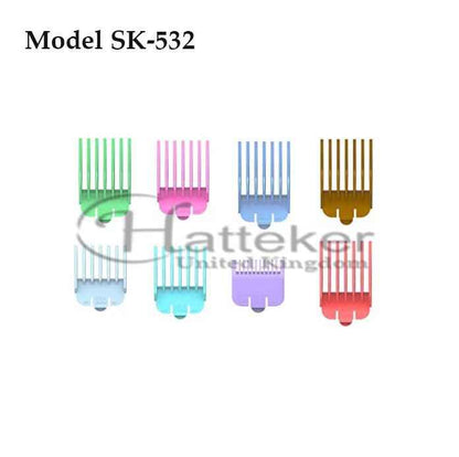 HATTEKER SK-532 Comb Set 8 Pcs Multicolor Guide Adjustable Limit For Hatteker Clipper SK-532