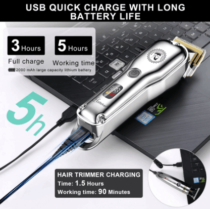 Hatteker Clipper Hair Trimmer Barber Clipper  Beard Nose Hair Cutting Grooming Kit Professional IPX7 Waterproof
