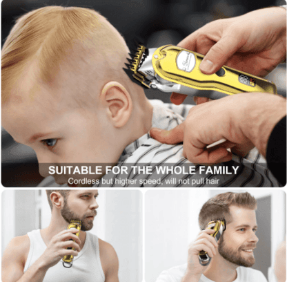HATTEKER Professional Trimmer Beard Precision Long Hair Waterproof  Gold