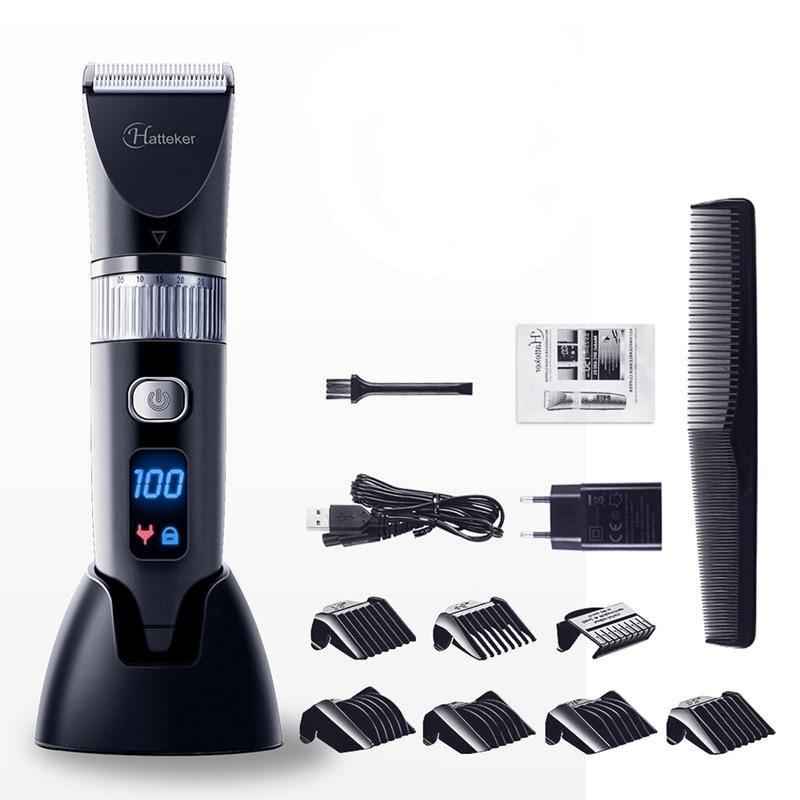 HATTEKER Professional Electric Hair Clipper Waterproof LED Display RFC-69001