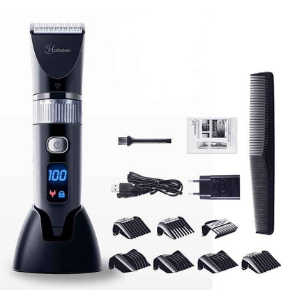 HATTEKER Professional Electric Hair Clipper Waterproof LED Display RFC-69001