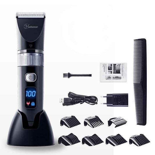 HATTEKER Professional Electric Hair Clipper Waterproof LED Display RFC-69001