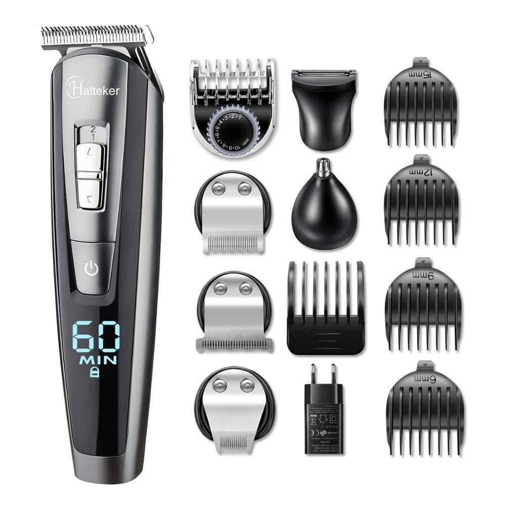 HATTEKER New Model RFC-588 Professional Hair Trimmer 7-in-1 Waterproof Grooming Kit for Men Beard, Hair & Body