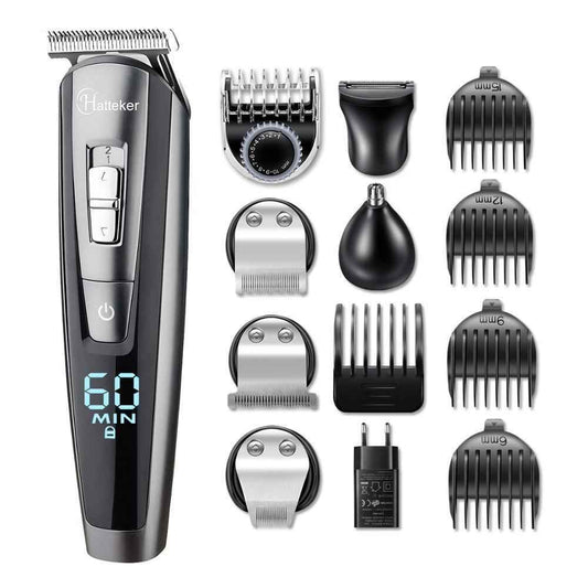 HATTEKER New Model RFC-588 Professional Hair Trimmer 7-in-1 Waterproof Grooming Kit for Men Beard, Hair & Body