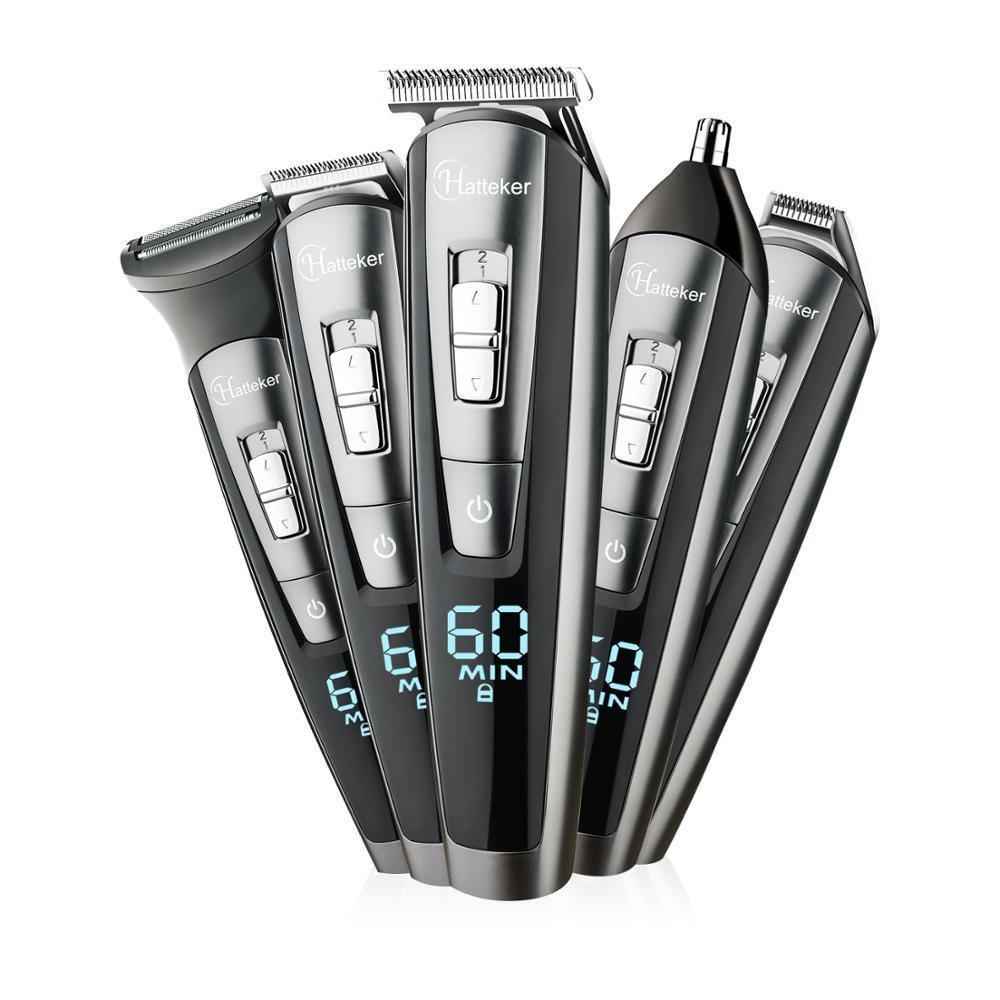 HATTEKER New Model RFC-588 Professional Hair Trimmer 7-in-1 Waterproof Grooming Kit for Men Beard, Hair & Body