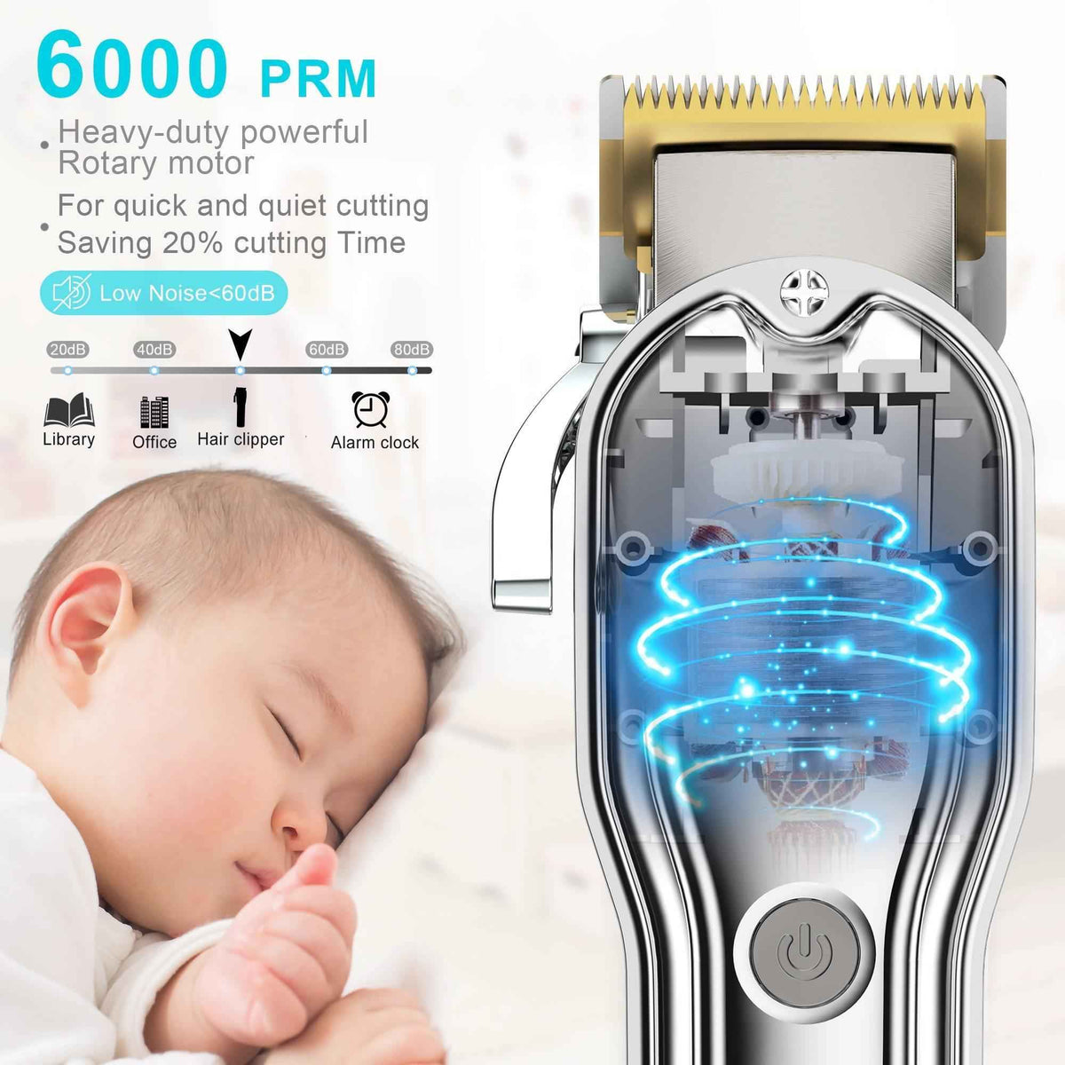 HATTEKER Professional Hair Trimmer Cordless Barbers Grooming Kit Rechargeable