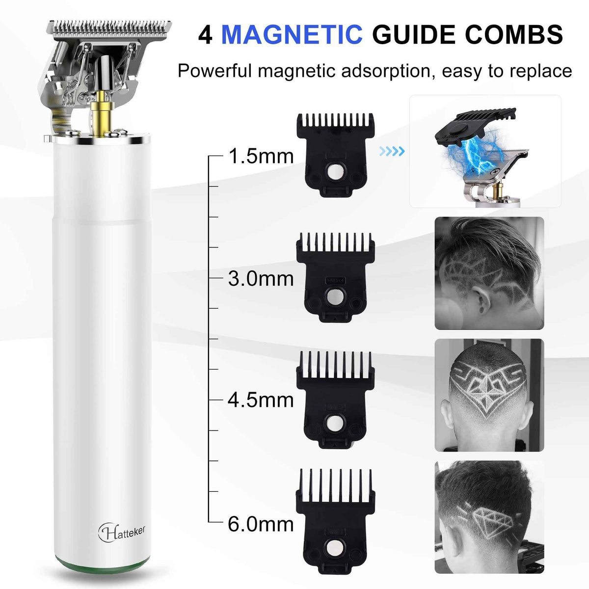 HATTEKER Professional Hair Clipper Trimmer for Men Beard