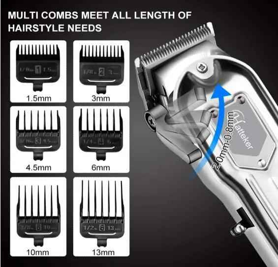 HATTEKER Hair Clipper Trimmer Cordless USB Rechargeable