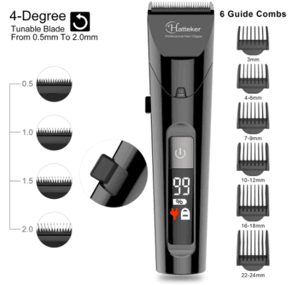 HATTEKER 4 in 1 professional electric hair clipper Waterproof RFC-69104