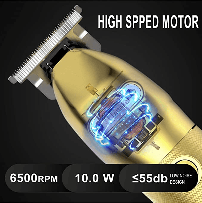 HATTEKER Hair Clippers 0.1mm Beard Trimmer Cordless Gold Portable Rechargeable
