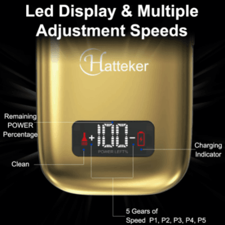 HATTEKER Pro Shaver Bald Head Metal Double Foil Titanium Electric Razor Rechargeable