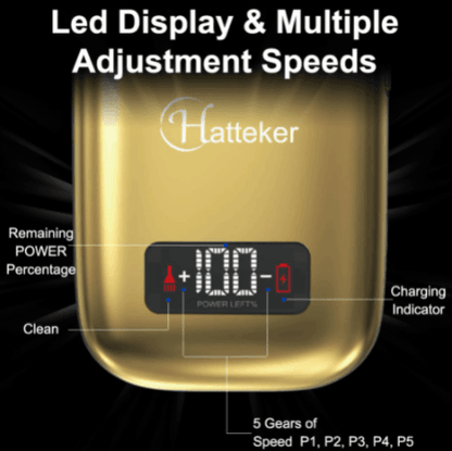 HATTEKER Pro Shaver Bald Head Metal Double Foil Titanium Electric Razor Rechargeable