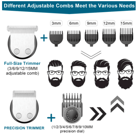 HATTEKER Brand Hair Clipper Waterproof Man's Barber 5 in 1 RFC 591805