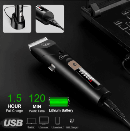 HATTEKER Pet Hair Clipper Professional Rechargeable Grooming Cutters for Animal Barber Scissors SK691