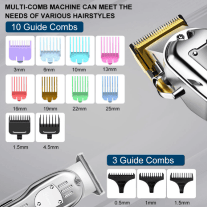 HATTEKER Professional Electric Hair clipper Metal Hair Cutter 2 machines Set Cordless