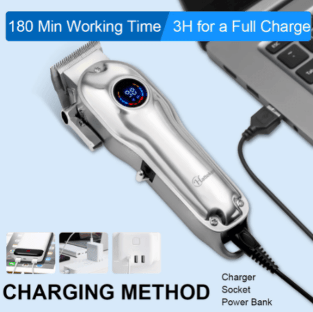 HATTEKER Professional Hair Clippers for Men Cordless Barbers Grooming Kit LCD Display