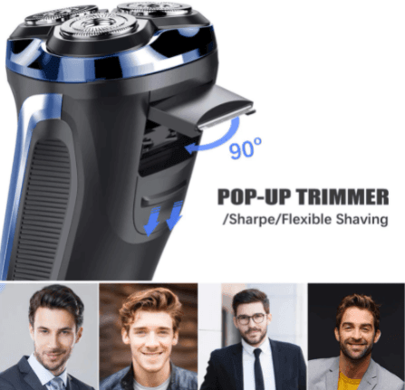 HATTEKER Electric Razor Wet & Dry Mens Electric Shaver with Pop-up 3D Rechargeable Rotary Shaver
