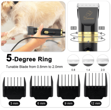 HATTEKER Professional Electric Dog Hair Cutter High Power Pet Cat Clipper