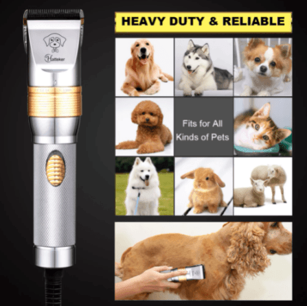 HATTEKER  12V High Power Pet Clipper Electric Grooming Trimmer Haircut Shaver