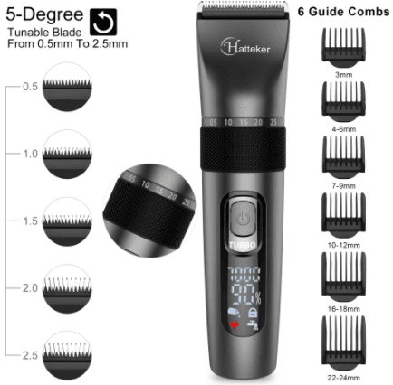 HATTEKER  Hair Clipper  Professional Waterproof grooming kit 3 in1 USB charging Haircut RFC-69503