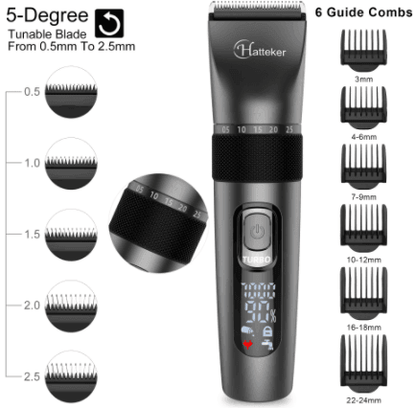 HATTEKER  Hair Clipper  Professional Waterproof grooming kit 3 in1 USB charging Haircut RFC-69503